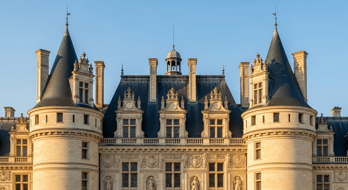 Façade Renaissance du Palais Ducal de Nevers avec tourelles en poivrière